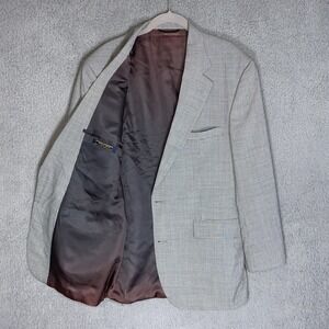 Brooks Brothers Sport  Blazer Mens 44L Gray Houndstooth Wool Blend  USA SeasonF3